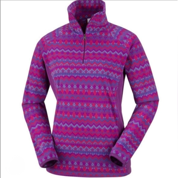 Columbia Women Sz S Glacial Purple Fleece Jacket 1/4 Zip Pullover Warm Gorpcore - Picture 1 of 11